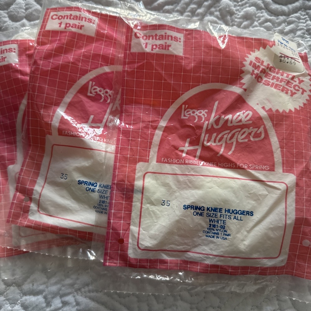 Leggs Knee Huggers Knee Highs White 3 Pack Vintage NEW SEALED